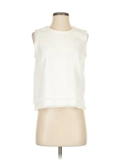 Pre-owned Ann Taylor Sleeveless Blouse In White