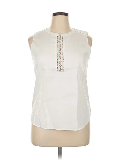 Pre-owned Ann Taylor Sleeveless Blouse In White