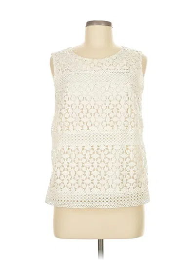 Pre-owned Ann Taylor Sleeveless Blouse In White