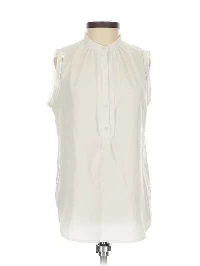 Pre-owned Ann Taylor Sleeveless Blouse In White