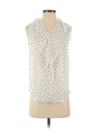 Pre-owned Ann Taylor Sleeveless Blouse In White