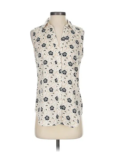 Pre-owned Ann Taylor Sleeveless Blouse In White