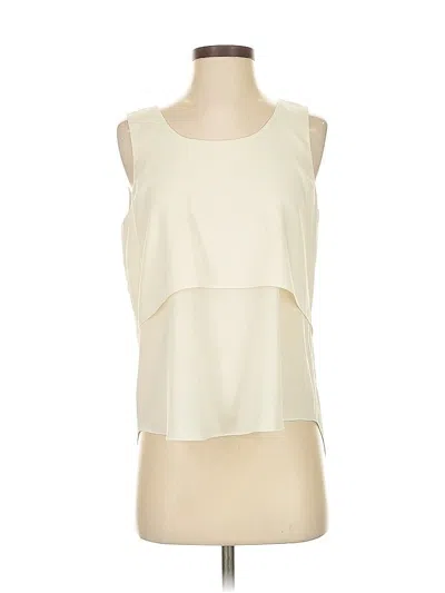 Pre-owned Ann Taylor Sleeveless Blouse In White