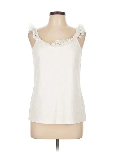 Pre-owned Ann Taylor Sleeveless Blouse In White