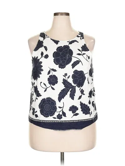 Pre-owned Ann Taylor Sleeveless Blouse In White