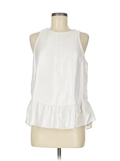 Pre-owned Ann Taylor Sleeveless Blouse In White