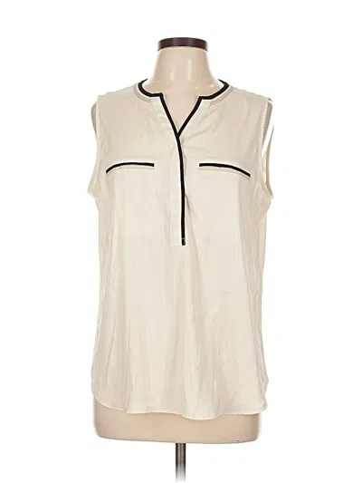 Pre-owned Ann Taylor Sleeveless Blouse In White