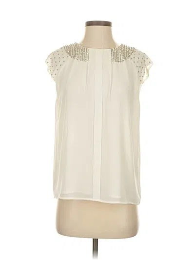 Pre-owned Ann Taylor Sleeveless Blouse In White