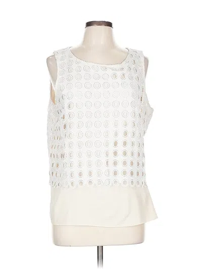 Pre-owned Ann Taylor Sleeveless Blouse In White