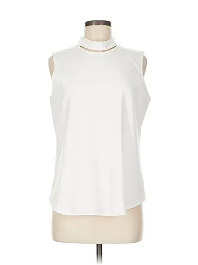 Pre-owned Ann Taylor Sleeveless Blouse In White