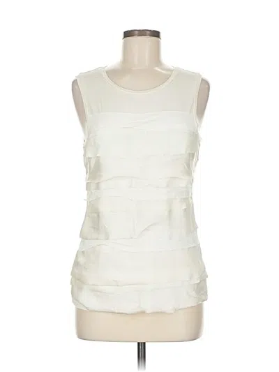 Pre-owned Ann Taylor Sleeveless Blouse In White