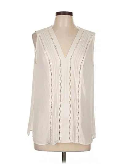 Pre-owned Ann Taylor Sleeveless Blouse In White