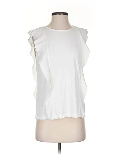 Pre-owned Ann Taylor Sleeveless Blouse In White