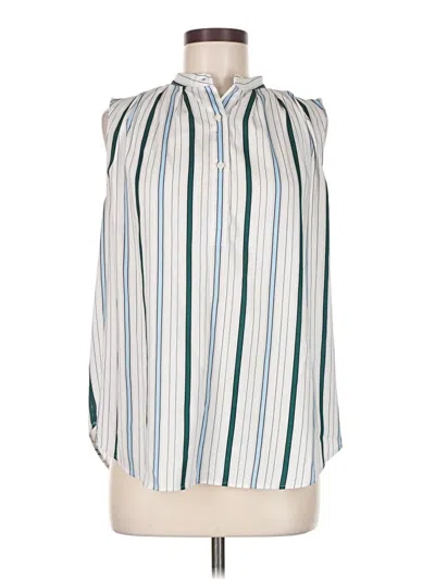 Pre-owned Ann Taylor Sleeveless Blouse In White