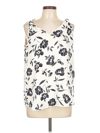 Pre-owned Ann Taylor Sleeveless Blouse In White