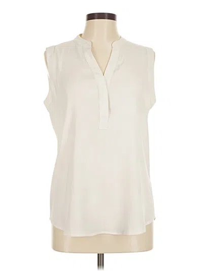 Pre-owned Ann Taylor Sleeveless Blouse In White