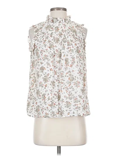 Pre-owned Ann Taylor Sleeveless Blouse In White