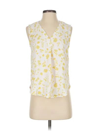 Pre-owned Ann Taylor Sleeveless Blouse In Yellow