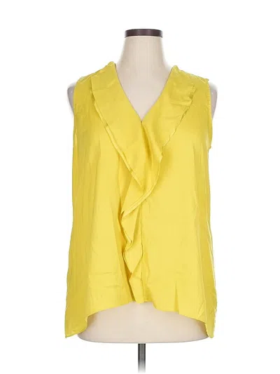Pre-owned Ann Taylor Sleeveless Blouse In Yellow