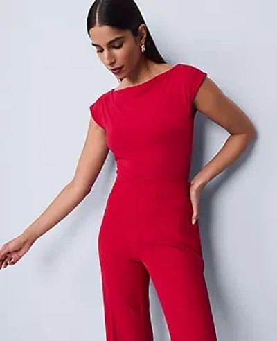 Ann Taylor Sleeveless Boatneck Top In Red