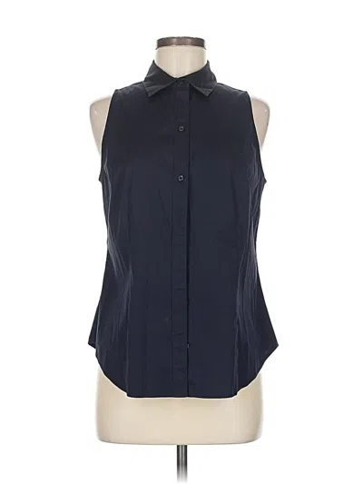 Pre-owned Ann Taylor Sleeveless Button Down Shirt In Black