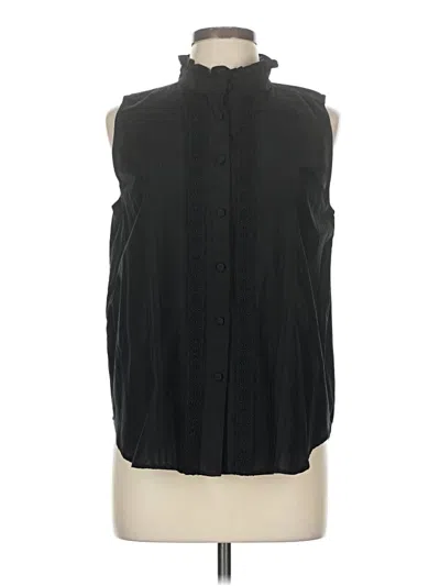 Pre-owned Ann Taylor Sleeveless Button Down Shirt In Black