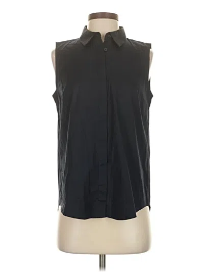Pre-owned Ann Taylor Sleeveless Button Down Shirt In Black