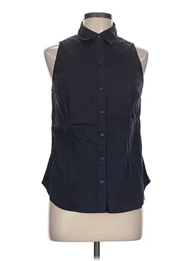 Pre-owned Ann Taylor Sleeveless Button Down Shirt In Black