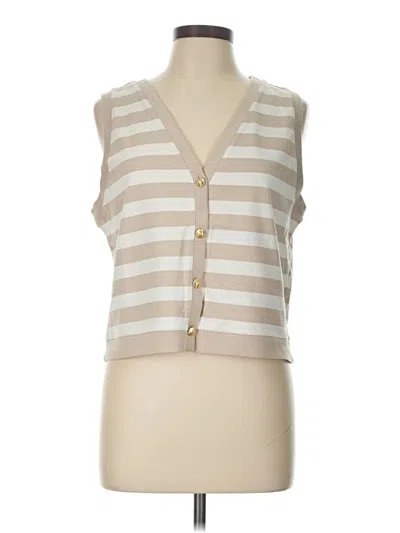 Pre-owned Ann Taylor Sleeveless Button Down Shirt In Gray