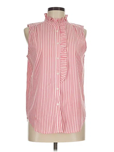 Pre-owned Ann Taylor Sleeveless Button Down Shirt In Pink