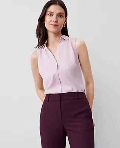Ann Taylor Sleeveless Essential Shirt In Fragrant Lilac