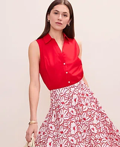 Ann Taylor Sleeveless Essential Shirt In Multi