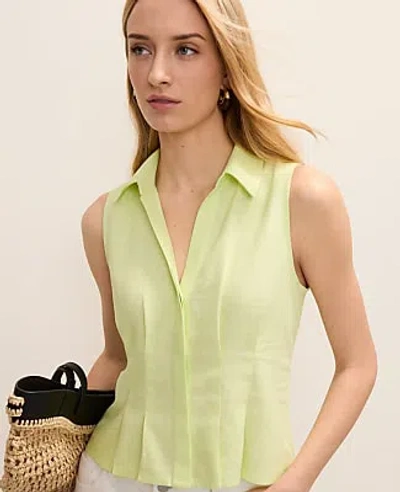 Ann Taylor Sleeveless Flare Shirt In Green