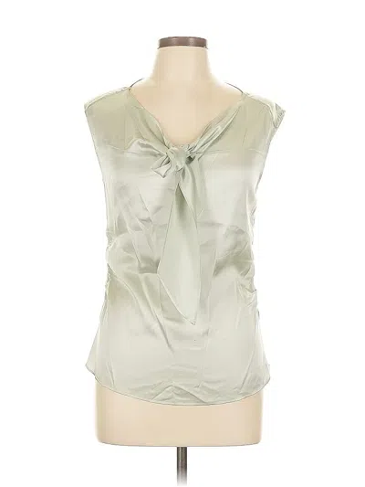 Pre-owned Ann Taylor Sleeveless Silk Top Green Cowl Neck Tops