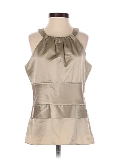 Pre-owned Ann Taylor Sleeveless Silk Top Silver Halter Neckline Tops