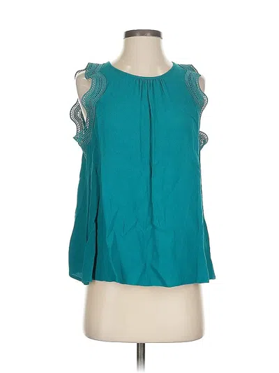 Pre-owned Ann Taylor Sleeveless T-shirt In Blue