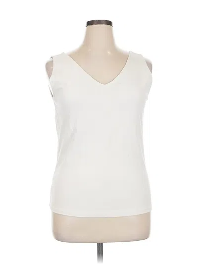 Pre-owned Ann Taylor Sleeveless T-shirt In White