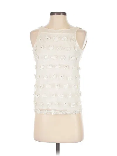 Pre-owned Ann Taylor Sleeveless T-shirt In White