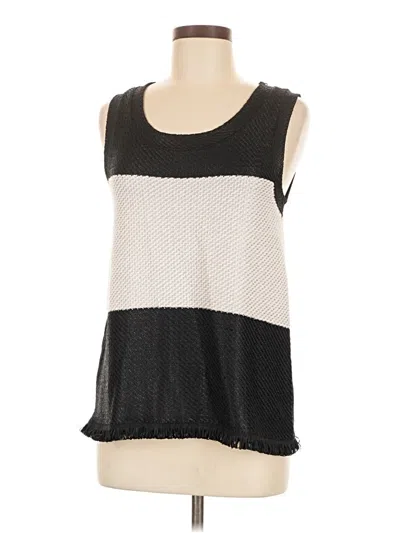 Pre-owned Ann Taylor Sleeveless Top Black Scoop Neck Tops