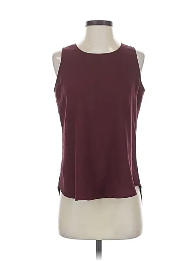 Pre-owned Ann Taylor Sleeveless Top Burgundy Halter Neckline Tops