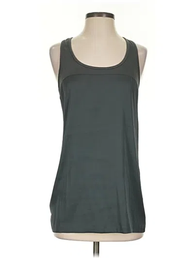Pre-owned Ann Taylor Sleeveless Top Gray Solid Pattern Scoop Neck Tops