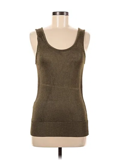 Pre-owned Ann Taylor Sleeveless Top Green Scoop Neck Tops