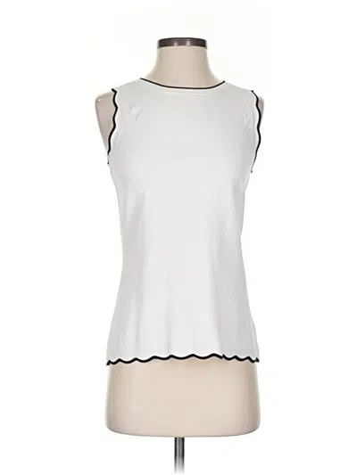Pre-owned Ann Taylor Sleeveless Top Ivory Boatneck Tops In White