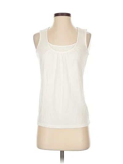 Pre-owned Ann Taylor Sleeveless Top Ivory Halter Neckline Tops In White
