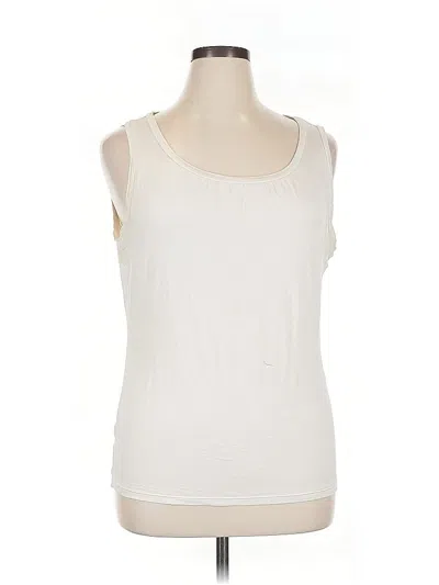 Pre-owned Ann Taylor Sleeveless Top Ivory Scoop Neck Tops In White