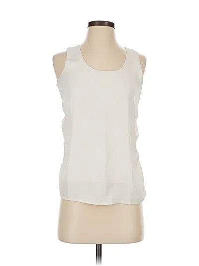 Pre-owned Ann Taylor Sleeveless Top Ivory Scoop Neck Tops In White