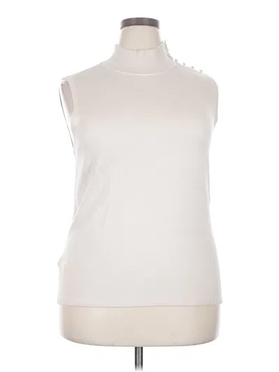 Ann Taylor Sleeveless Top Ivory Turtleneck Tops In White