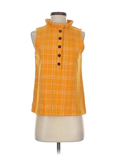 Pre-owned Ann Taylor Sleeveless Top Orange High Neck Tops