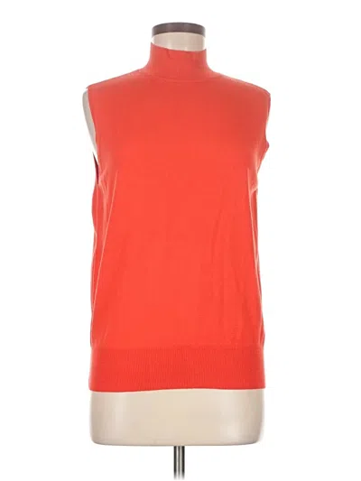 Pre-owned Ann Taylor Sleeveless Top Orange High Neck Tops