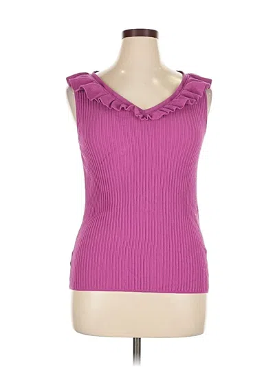 Pre-owned Ann Taylor Sleeveless Top Purple Sweetheart Neckline Tops